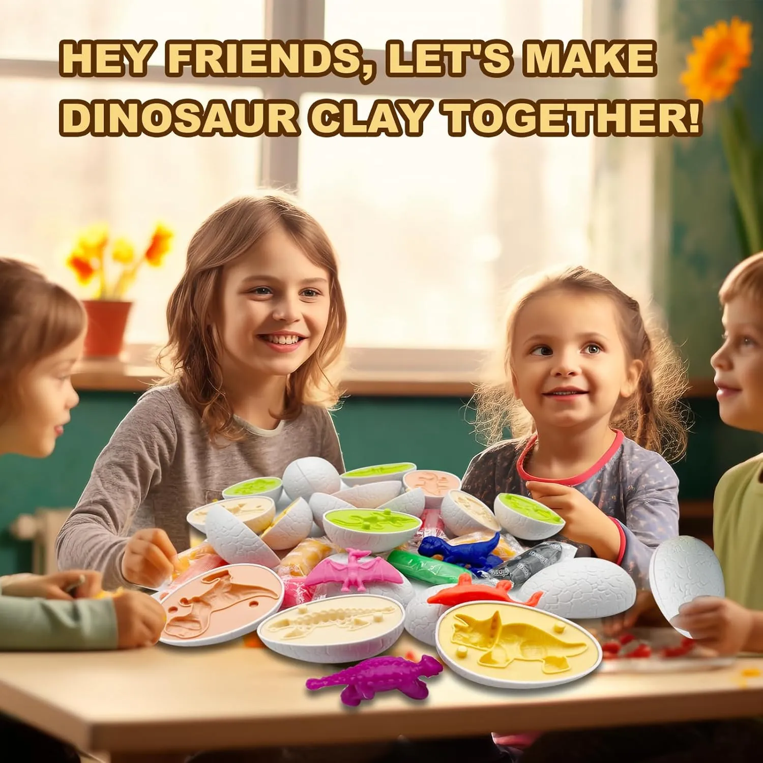 Playdough Dinosaur Egg Set for 3-6 Years Dinosaur Game Dough Mold, Playdough Accessories Dinosaur Toys for 3 4 5 6 7 8 Years Old Girls Boys (Dinosaur Egg, 1)