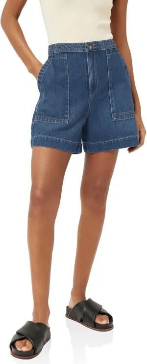 PLNOTME Women's Casual Jean Shorts High Waisted Denim Shorts Wide Leg Summer Shorts with Pockets