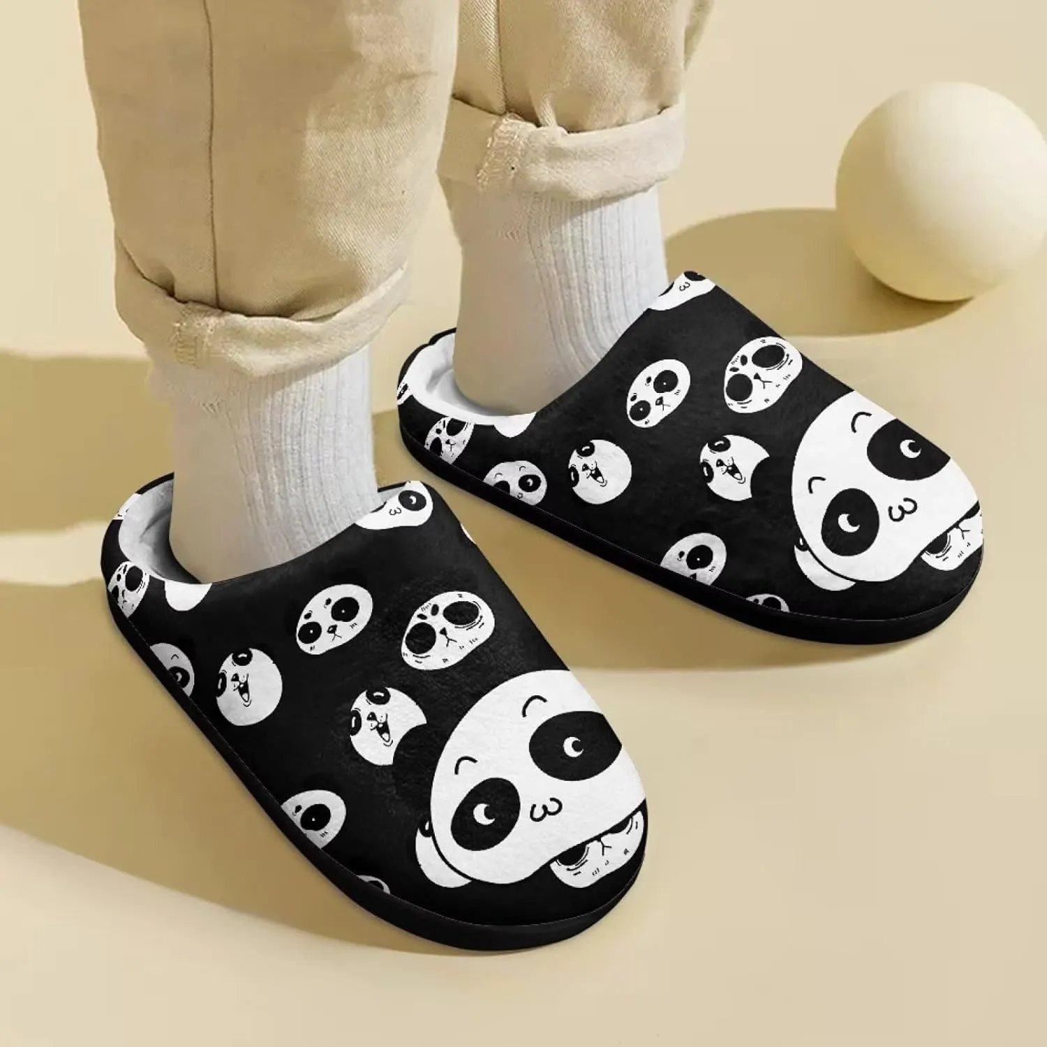 Plush Slippers for Kids Warm Bedroom Slippers Anti-slip House Shoes for Indoor Outdoor