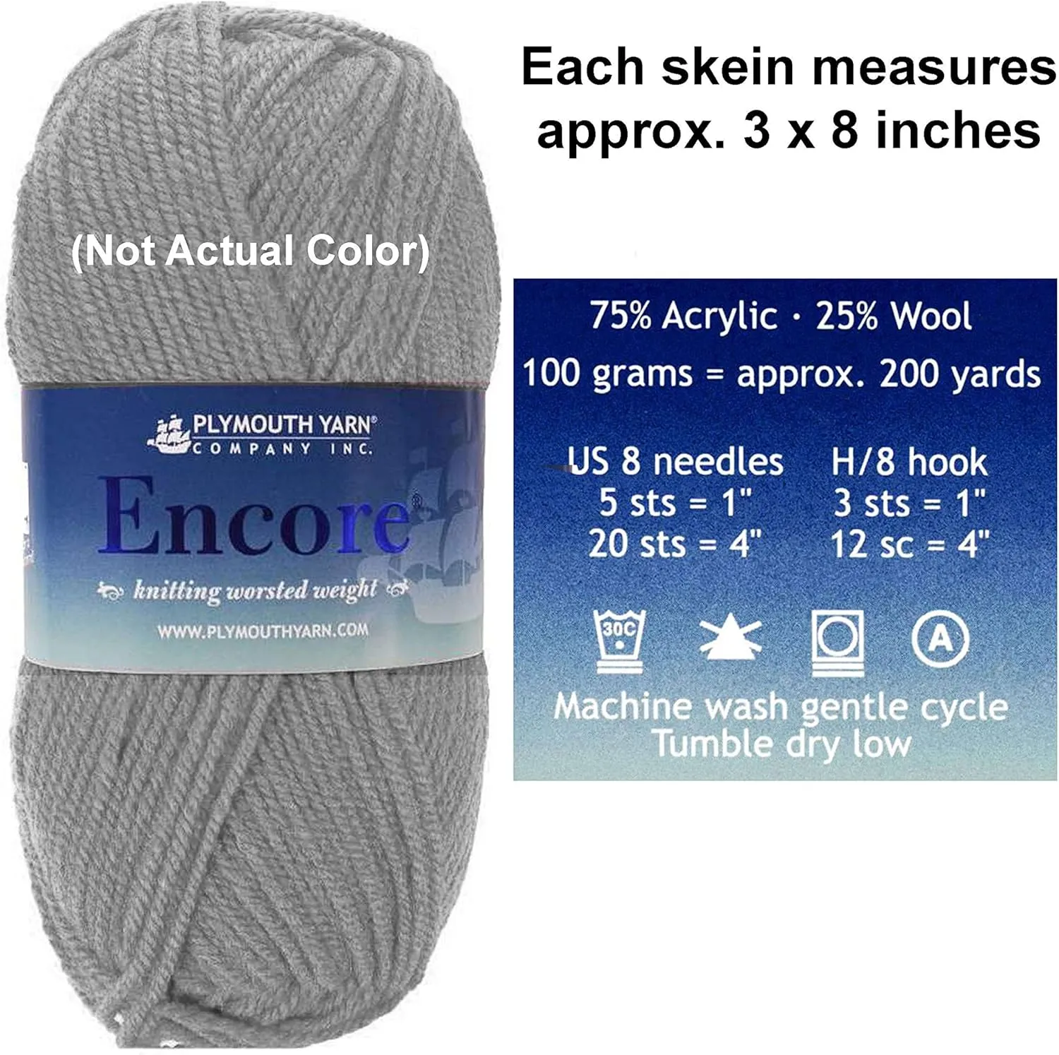 Plymouth Yarn for Knitting Encore Worsted California Pink 0137, 5-Skeins (Same Dyelot, Total: 500 gr, 1000 yds), Medium Weight #4, 75% Acrylic/25% Wool Blend, with Project Bag