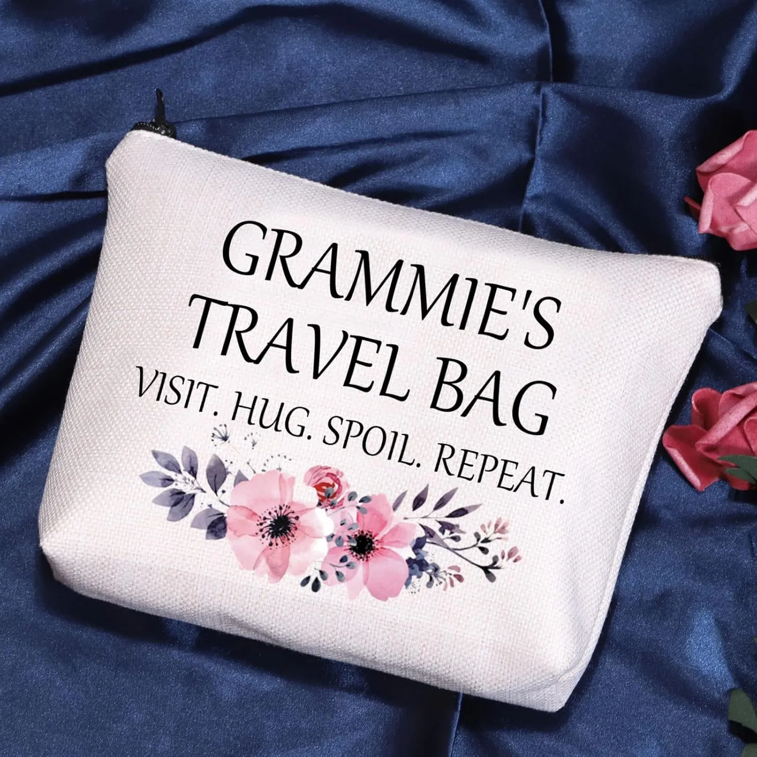 POFULL Grammie Gift Grandma Gift Mother's Day Grammie’s Travel Bag Visit Hug Spoil Repeat Cosmetic Bag (Grammie’s Travel Bag)
