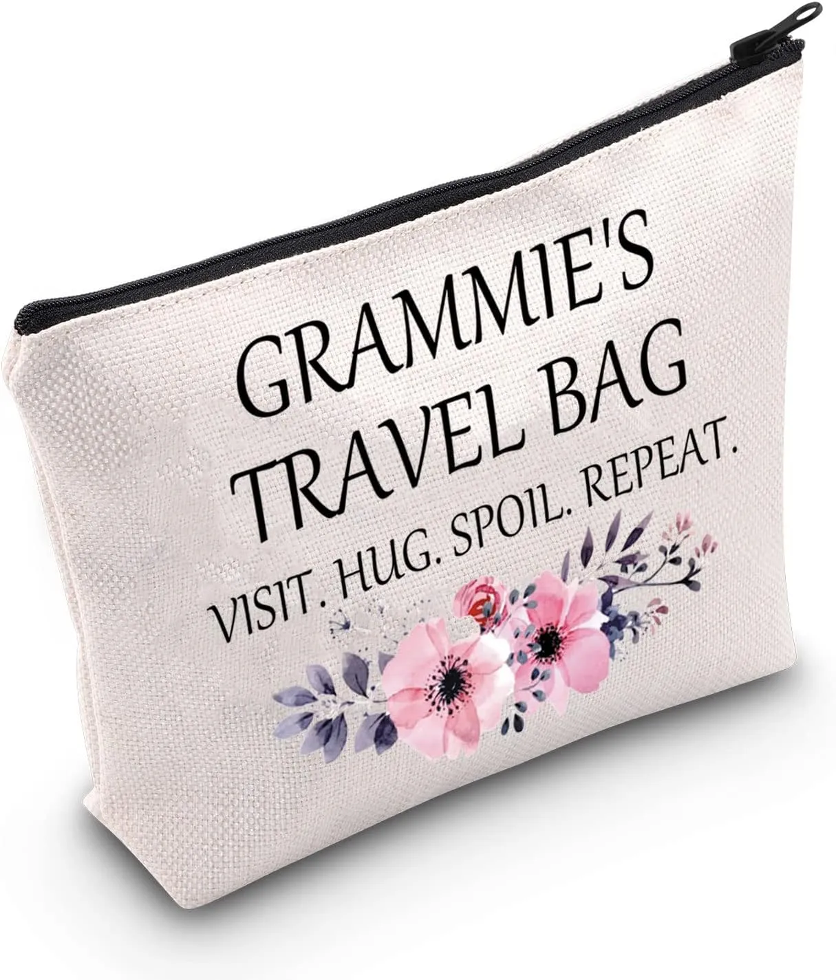 POFULL Grammie Gift Grandma Gift Mother's Day Grammie’s Travel Bag Visit Hug Spoil Repeat Cosmetic Bag (Grammie’s Travel Bag)