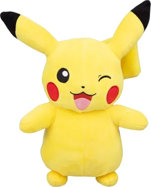 Pokemon 12" Large Winking Pikachu Plush - Officially Licensed - Generation 1 Figure - Authentic Soft Stuffed Animal Toy - Gift for Kids, Boys, Girls - 2 
