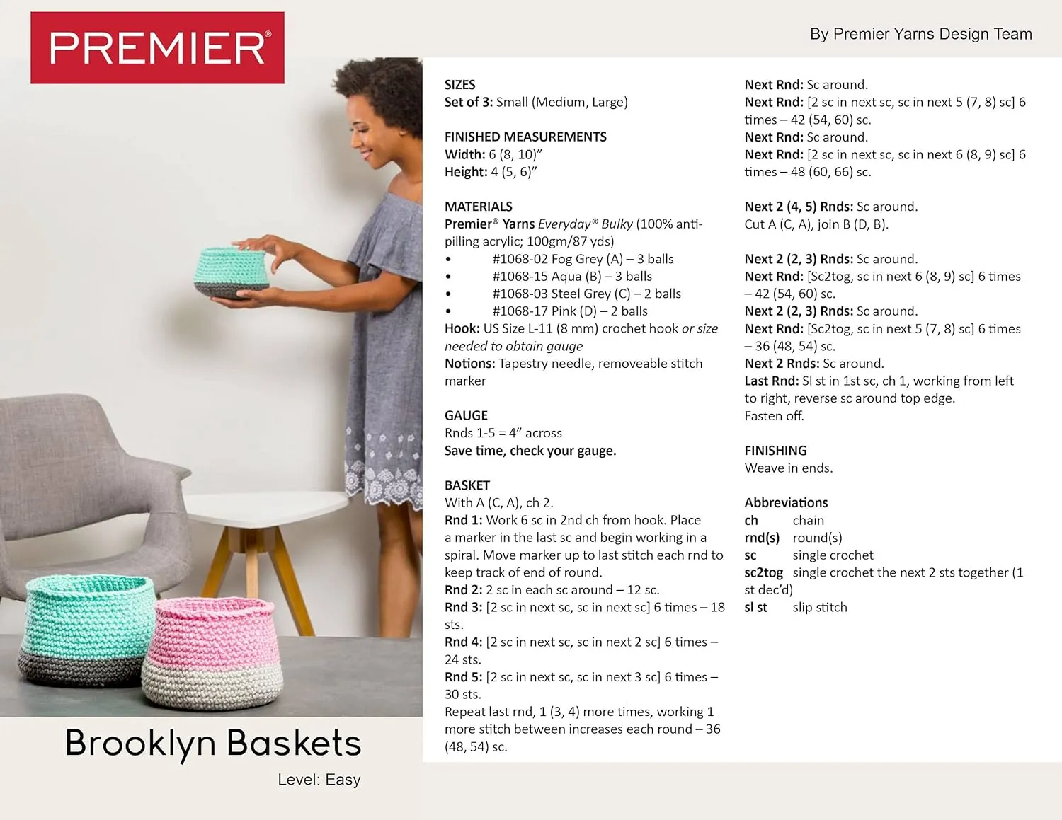 Premier Yarns Everyday Bulky Linen 1068-2 (3-Skeins - Same Dye Lot) Weight S Bulky #6 Acrylic Yarn for Crocheting and Knitting with Project Bag
