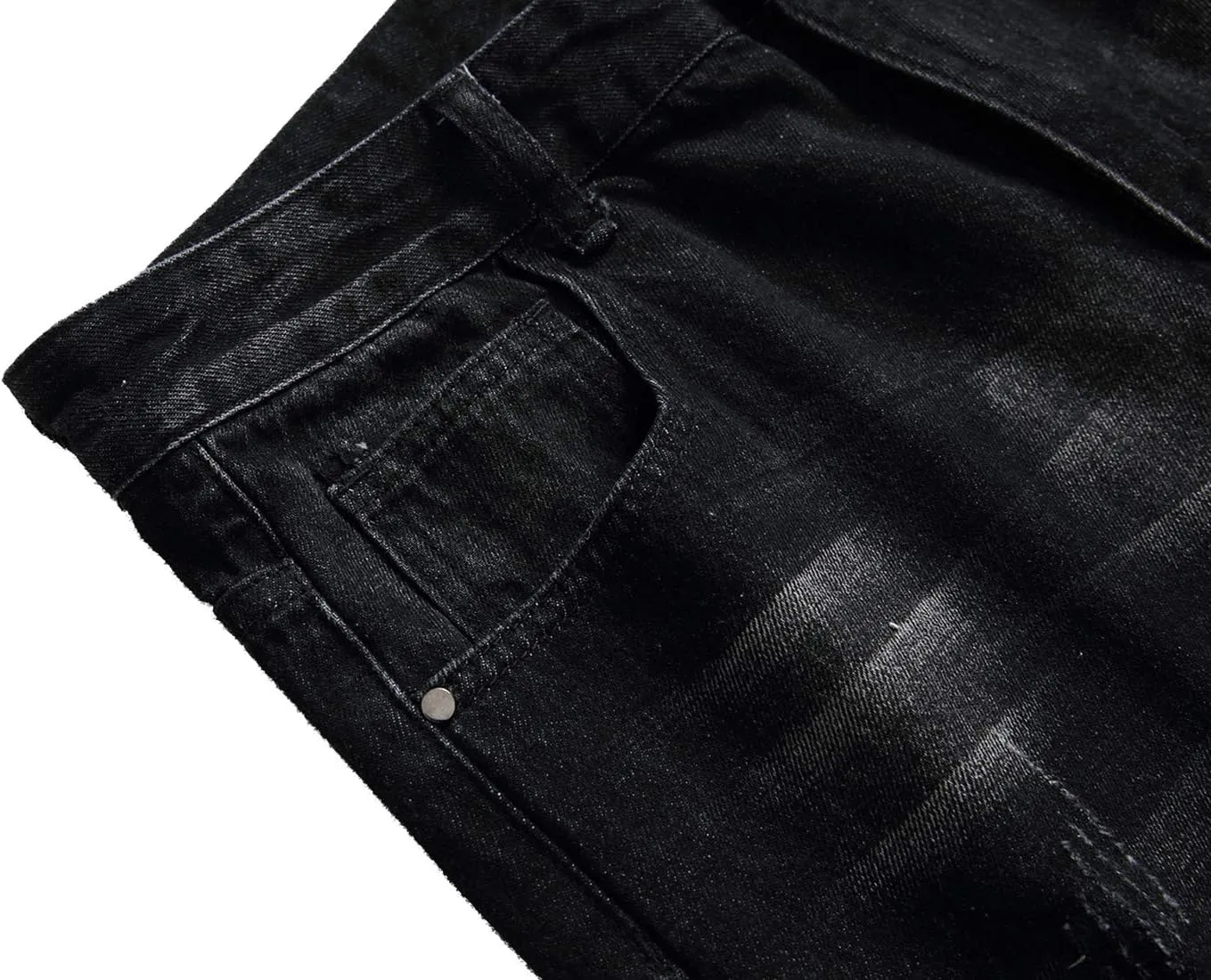 QIMYUM Mens Ripped Jeans, Distressed Destroyed Slim Fit Straight Leg Denim Pants