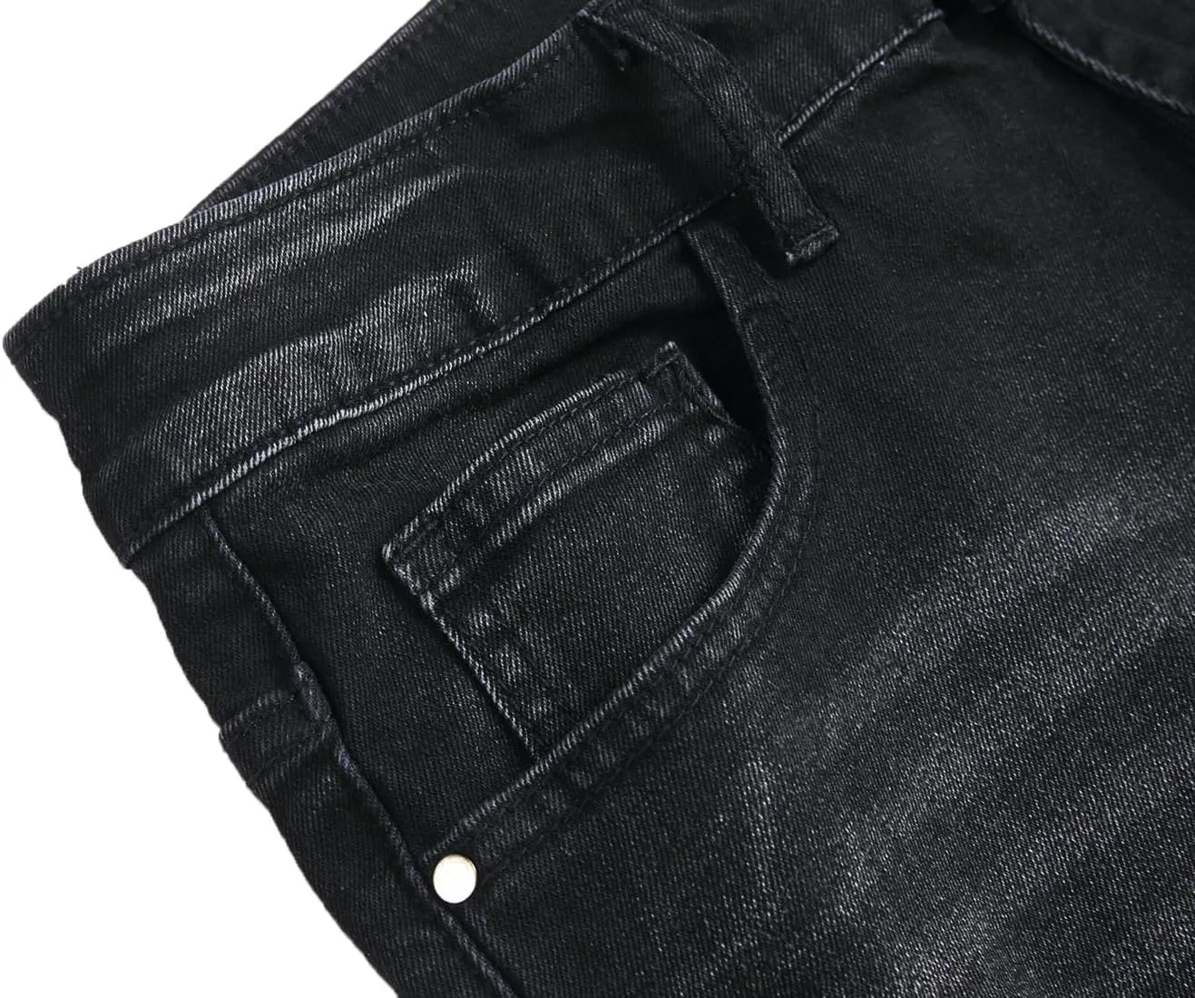 QIMYUM Mens Ripped Jeans, Distressed Destroyed Slim Fit Straight Leg Denim Pants