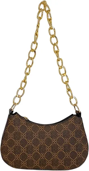 QWINEE Women's Y2K Leopard Print Shoulder Bag Chain Strap Zipper Underarm Purse Mini Handbags