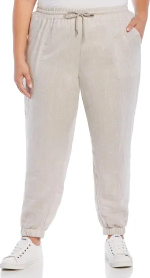 Rafaella Women's Linen Drawstring Jogger Pant