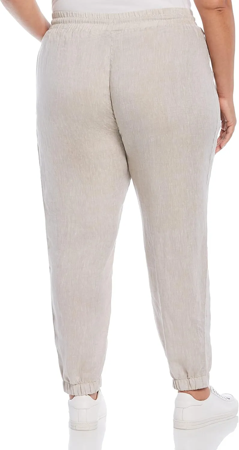 Rafaella Women's Linen Drawstring Jogger Pant
