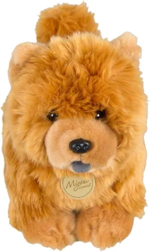 Realistic Chow Chow Plush, Cute Brown Chow Chow Stuffed Animal Plush Toy, Soft Dog Puppy Pillow for Kids, Home Decor 9.8''