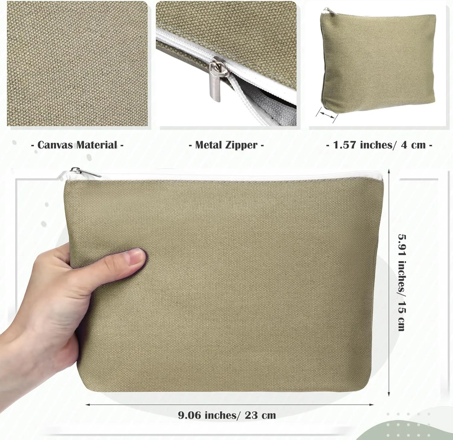 Reginary 10 Pcs Canvas Makeup Bags Bulk for Women Blank DIY Craft Pencil Pouch Multicolor Cosmetics Bag Travel Toiletry Pouch Gift for Mental Health Nurse Mother Teacher(Pastel Color)