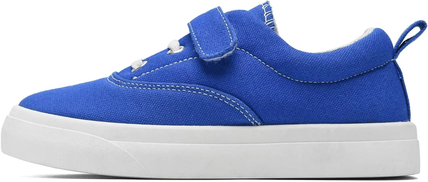 rosyclo Canvas Sneakers for Boys and Girls, Toddler Kids Walking Shoes Lightweight Breathable Non-Slip Soft Adjustable Strap Baby Boy Girl Outdoor Casual Tennis Shoe for Little Big Kid