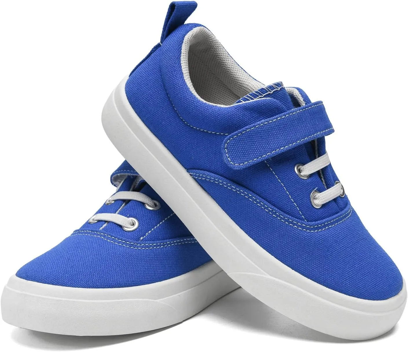rosyclo Canvas Sneakers for Boys and Girls, Toddler Kids Walking Shoes Lightweight Breathable Non-Slip Soft Adjustable Strap Baby Boy Girl Outdoor Casual Tennis Shoe for Little Big Kid
