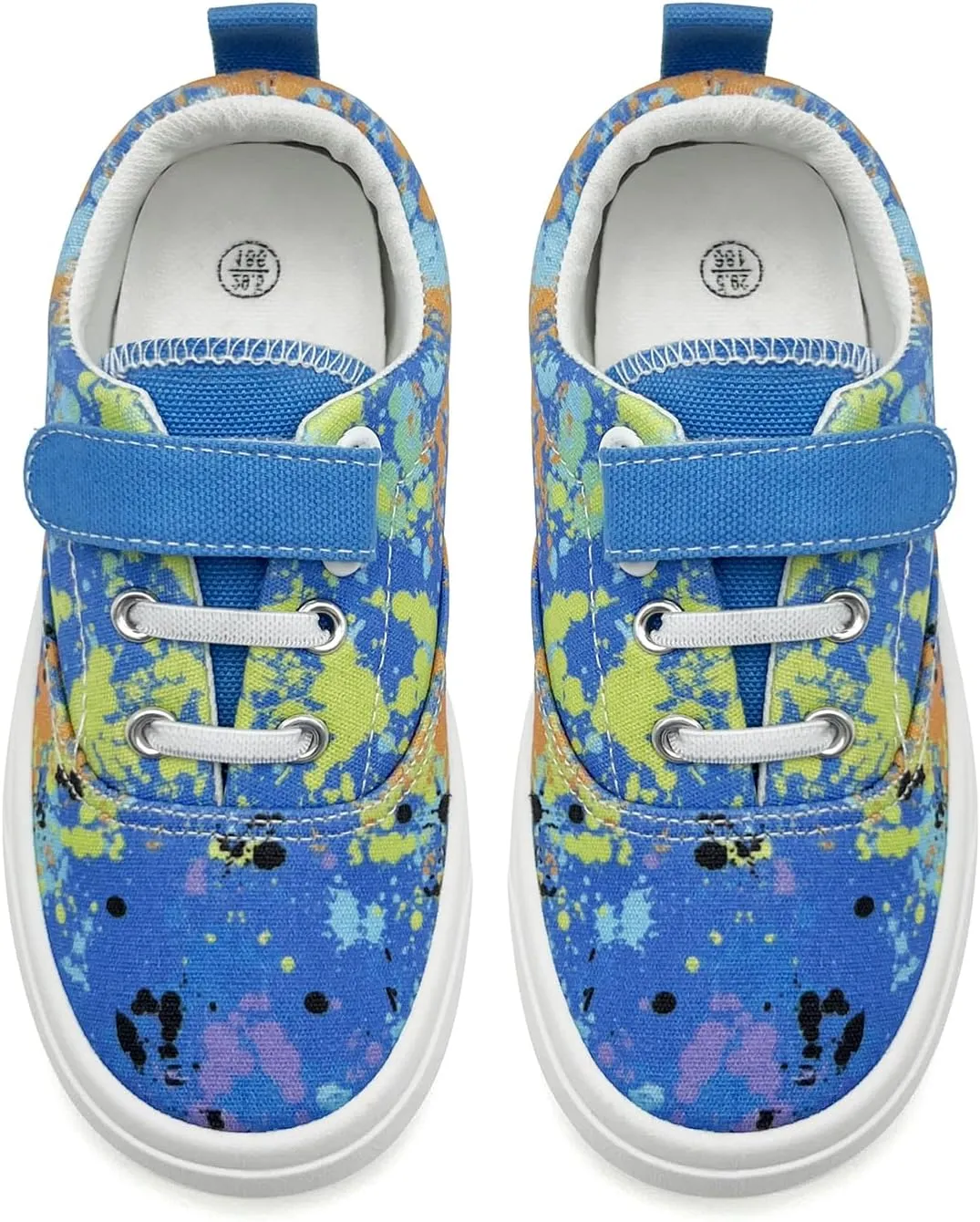 rosyclo Canvas Sneakers for Boys and Girls, Toddler Kids Walking Shoes Lightweight Breathable Non-Slip Soft Adjustable Strap Baby Boy Girl Outdoor Casual Tennis Shoe for Little Big Kid