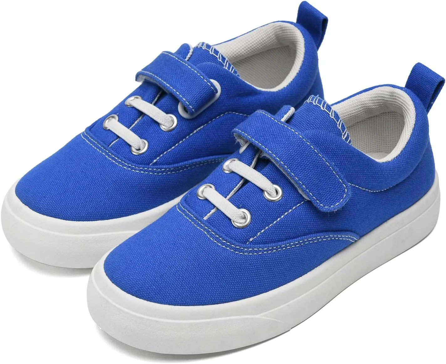 rosyclo Canvas Sneakers for Boys and Girls, Toddler Kids Walking Shoes Lightweight Breathable Non-Slip Soft Adjustable Strap Baby Boy Girl Outdoor Casual Tennis Shoe for Little Big Kid