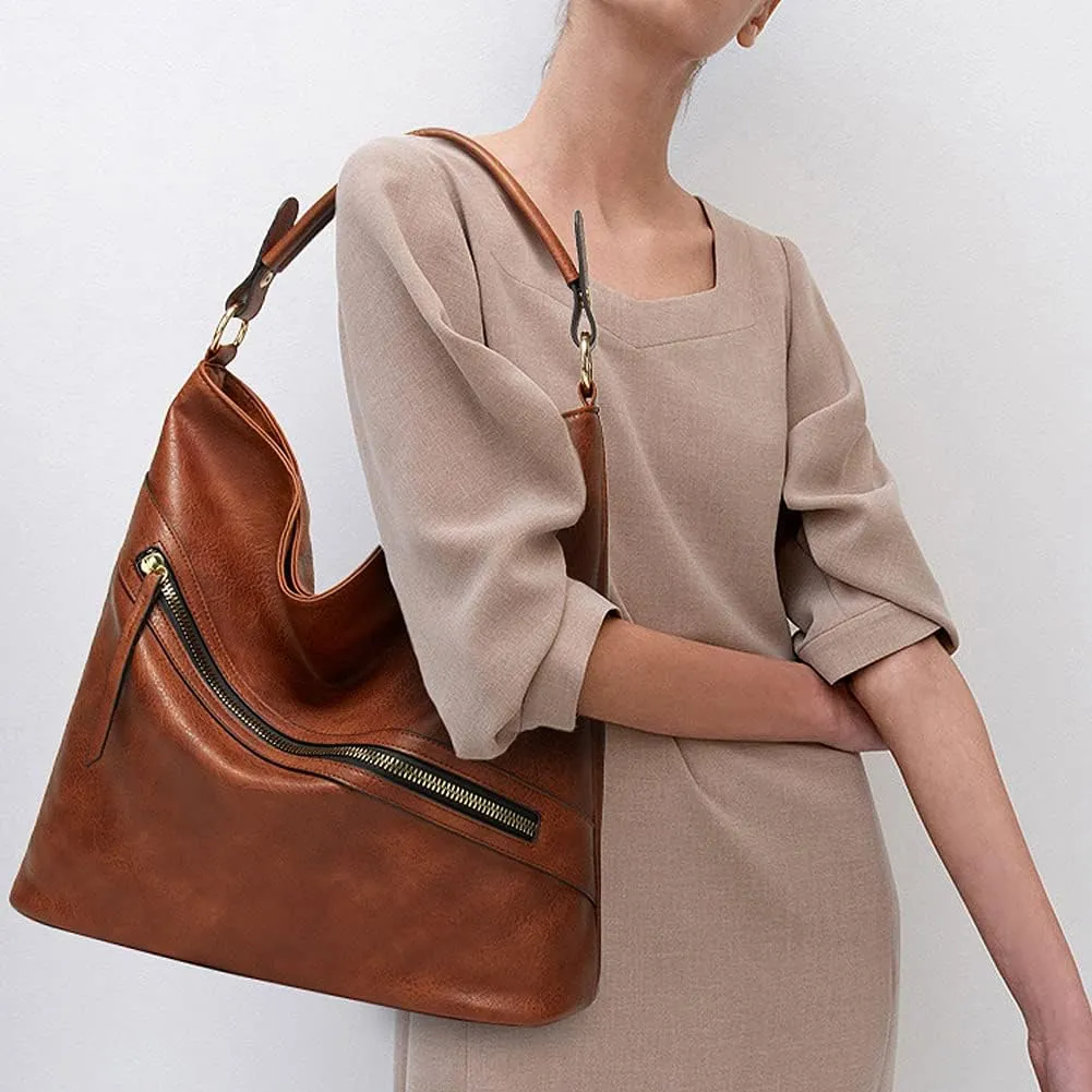 ROUROU Faux Leather Handbag for Women Top Handle Shoulder Bag Crossbody Bag Retro Tote Bag Hobo Purse Snake Print Bucket Bag