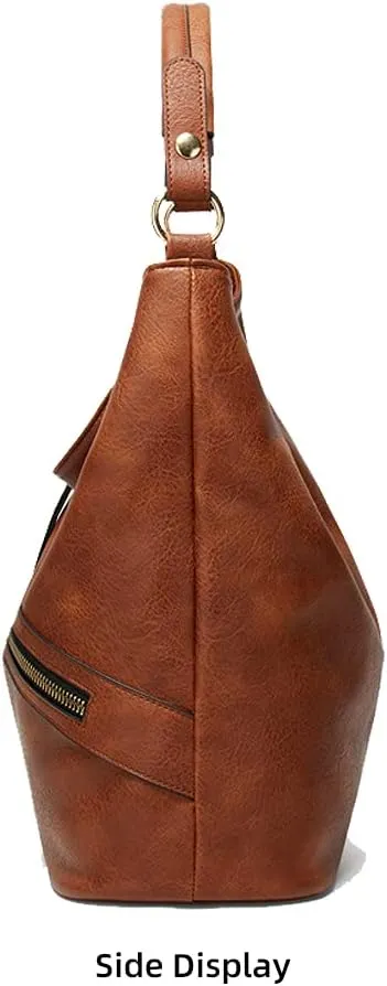ROUROU Faux Leather Handbag for Women Top Handle Shoulder Bag Crossbody Bag Retro Tote Bag Hobo Purse Snake Print Bucket Bag