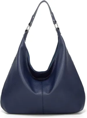 ROUROU Hobo Tote Bag for Women Soft Faux Leather Shoulder Bag Retro Satchel Zipper Closure Handbag Large Capacity Purse