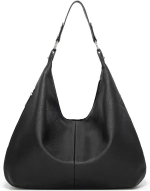 ROUROU Hobo Tote Bag for Women Soft Faux Leather Shoulder Bag Retro Satchel Zipper Closure Handbag Large Capacity Purse