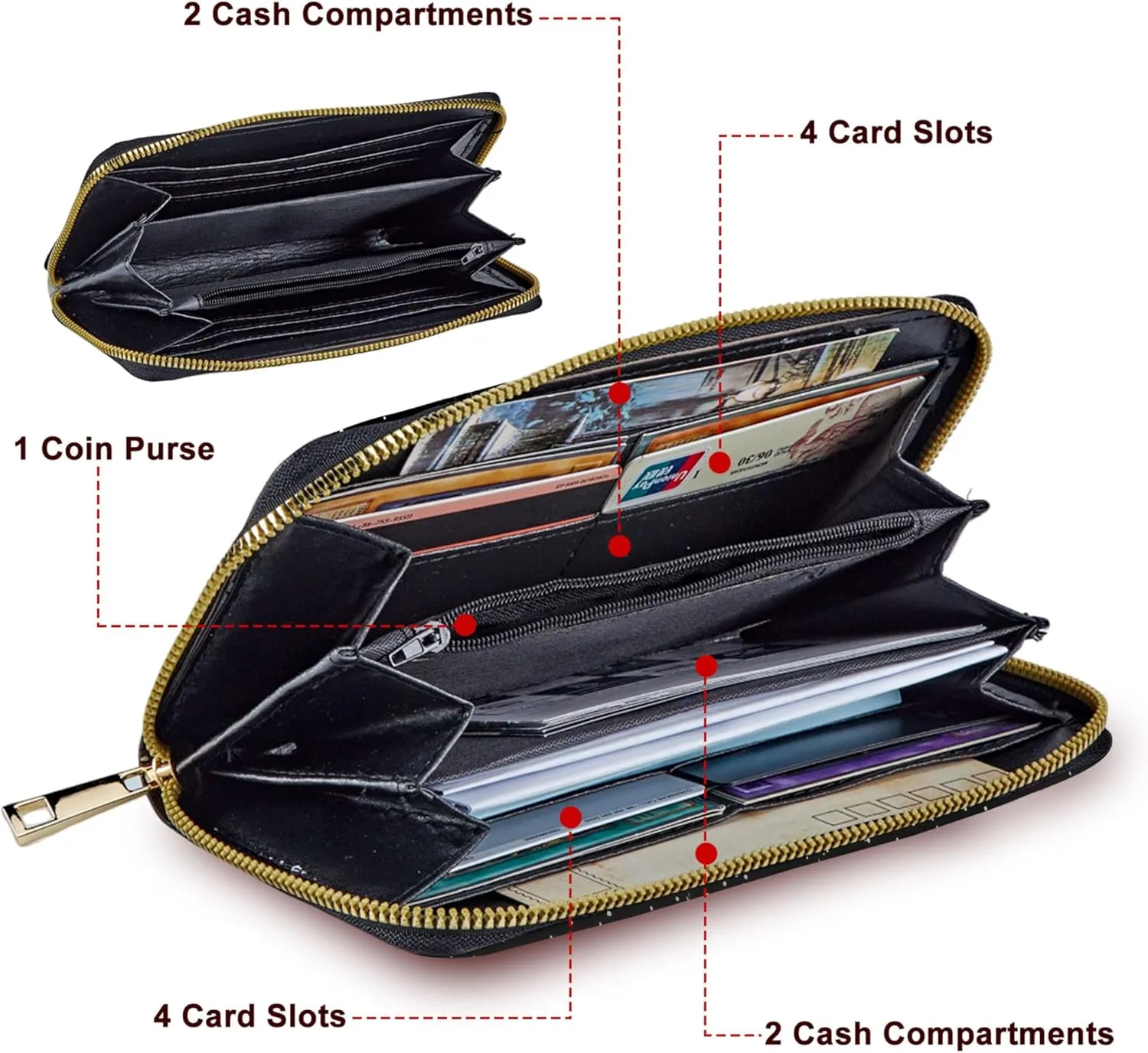 RYUITHDJP Large Capacity Wallet - A