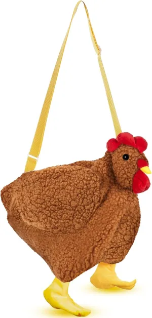 Saintrygo Chicken Hen Purse Bag Fluffy Shoulder Handbag Cute Funny Animal Gift for Christmas for Women Girls