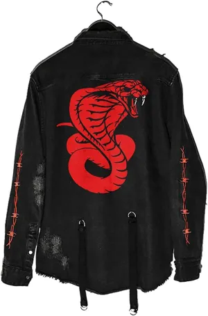 Seidarise Men's black denim jacket Jean Hip Hop Oversized Cropped Street wear Coat