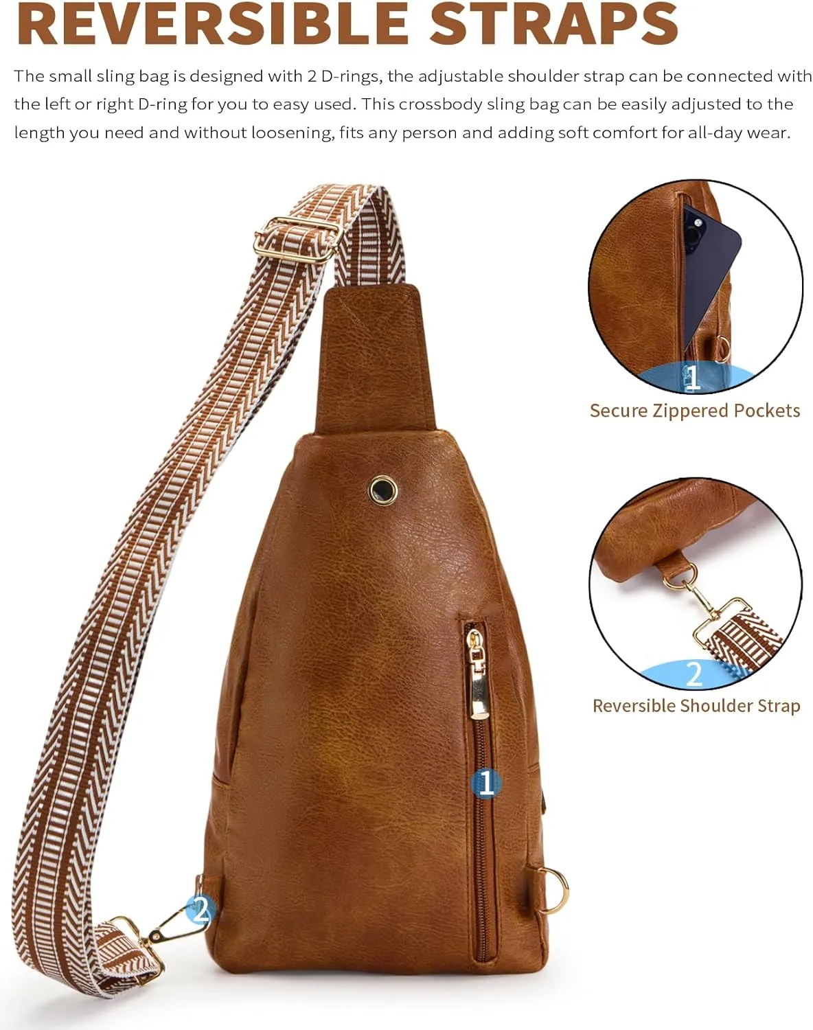 Seoky Rop Crossbody Bag for Women Small Sling Bag Leather Shoulder Cross Body Bag for Travel