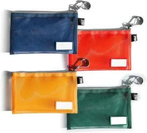 Set & Done - Zipper Mesh Bags 7"x 5" Size S Clear Pouch for Storage Small Items Makeup Accessories & Office Organizers, Travel Easy