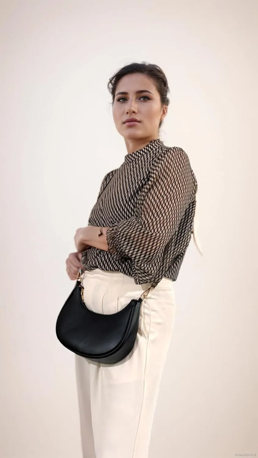 Shoulder Bags for Women, Cute Hobo Tote Handbag Mini Clutch Purse with Zipper Closure