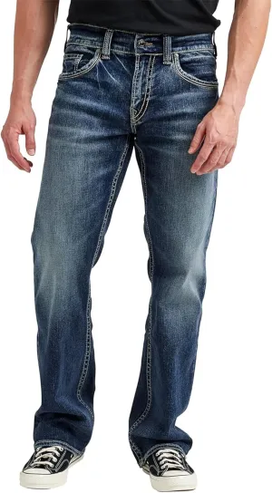 Silver Jeans Co. Men's Zac Relaxed Fit Straight Leg Jeans, Medium Indigo SJB380, 30W x 32L