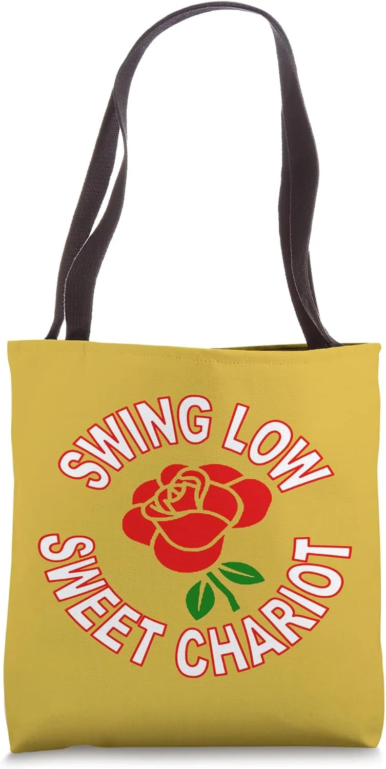 Single Red Rose and Sweet Chariot Anthem Tote Bag