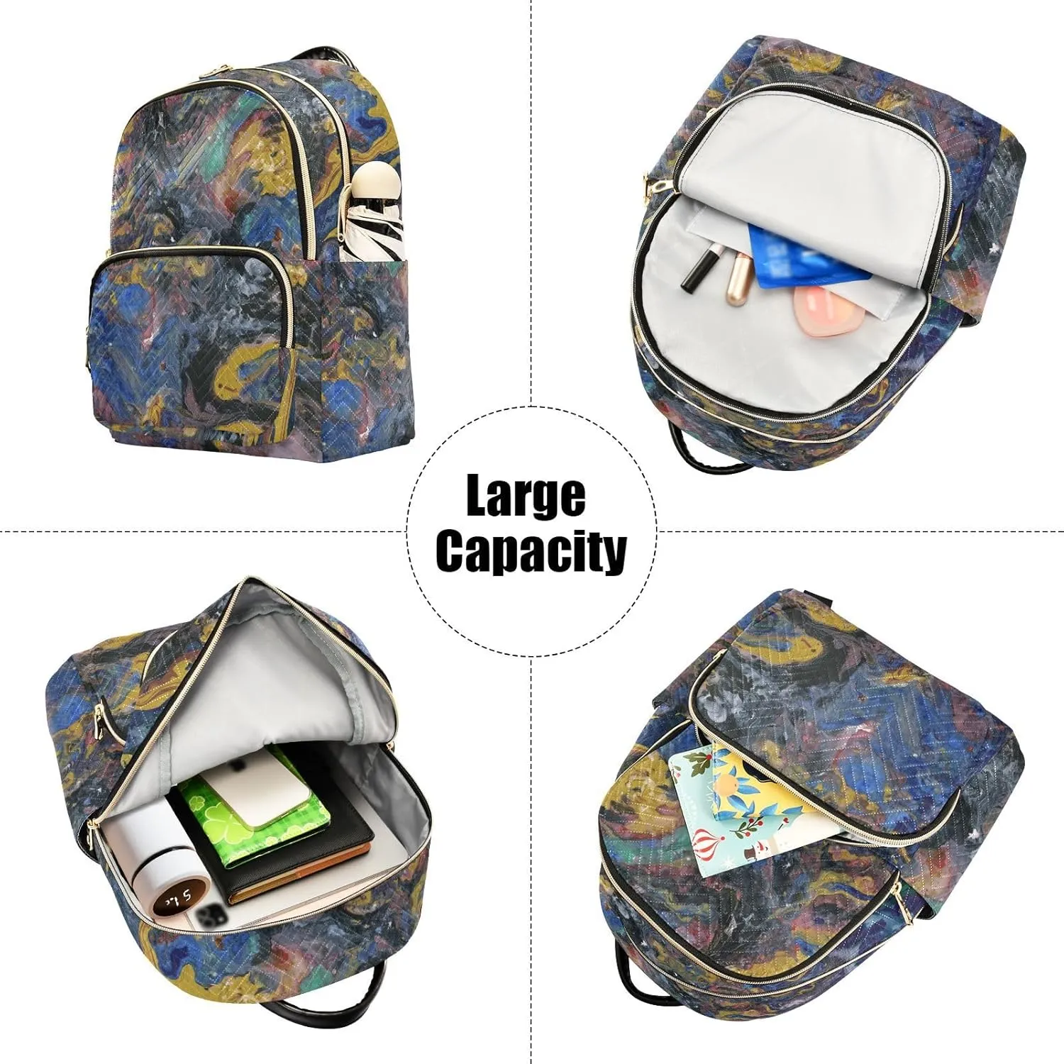 Small Backpack for Women Quilted Backpack Fashion Shoulder Bag Casual Daypack with Leather Carrying Handle