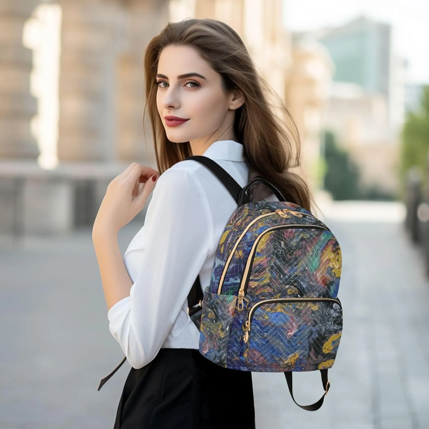 Small Backpack for Women Quilted Backpack Fashion Shoulder Bag Casual Daypack with Leather Carrying Handle