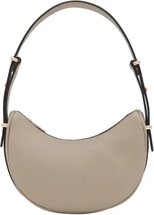 Small Crescent Smooth Faux Leather Underarm Shoulder Bag