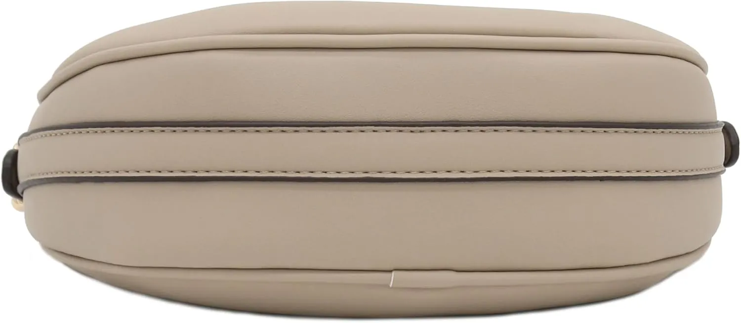 Small Crescent Smooth Faux Leather Underarm Shoulder Bag