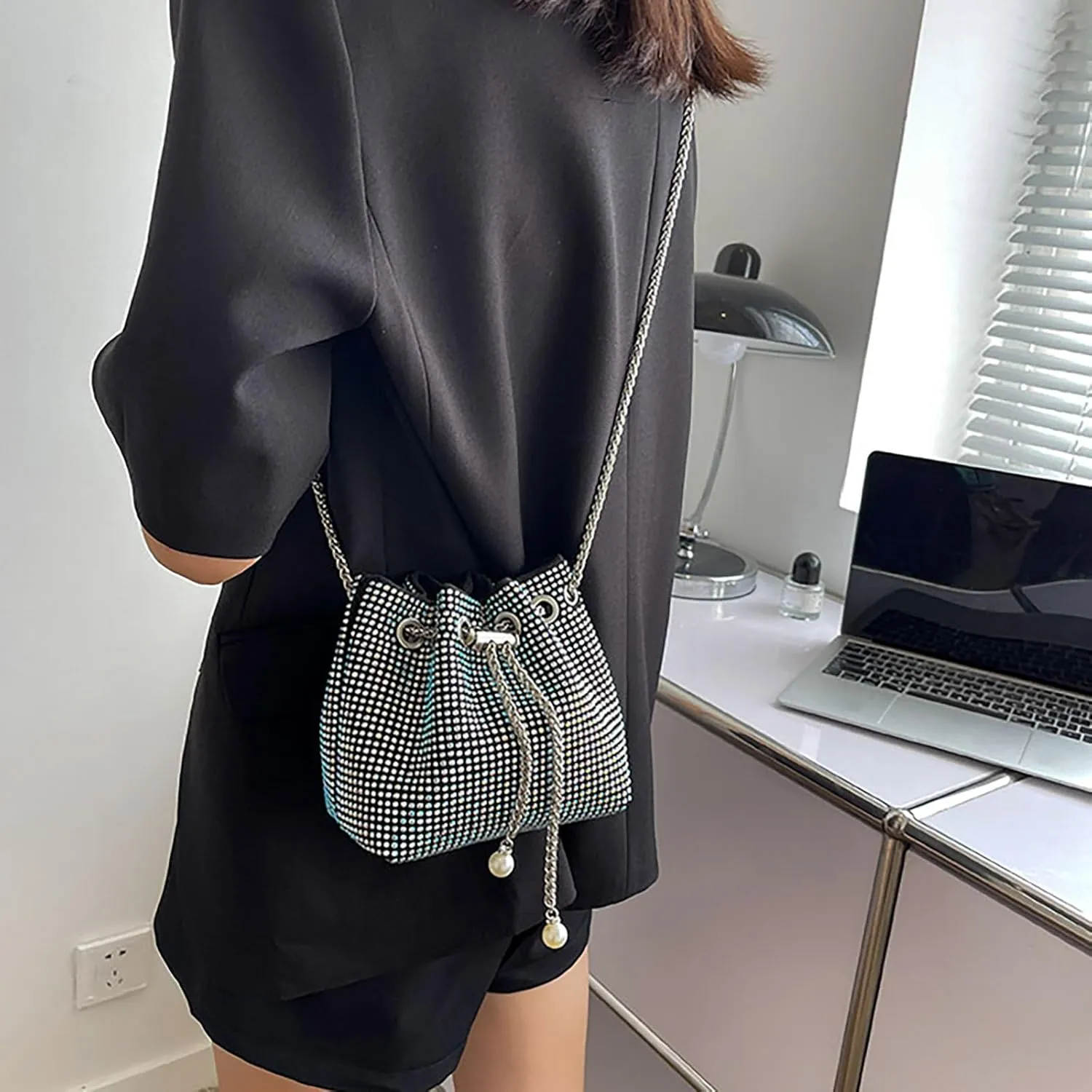 Small Crossbody Bag bucket bag Bling Shoulder Bag Purse for Women