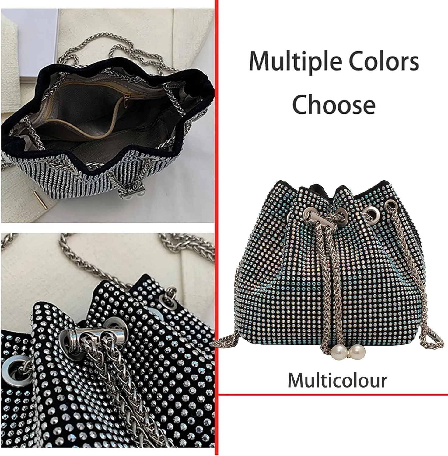 Small Crossbody Bag bucket bag Bling Shoulder Bag Purse for Women
