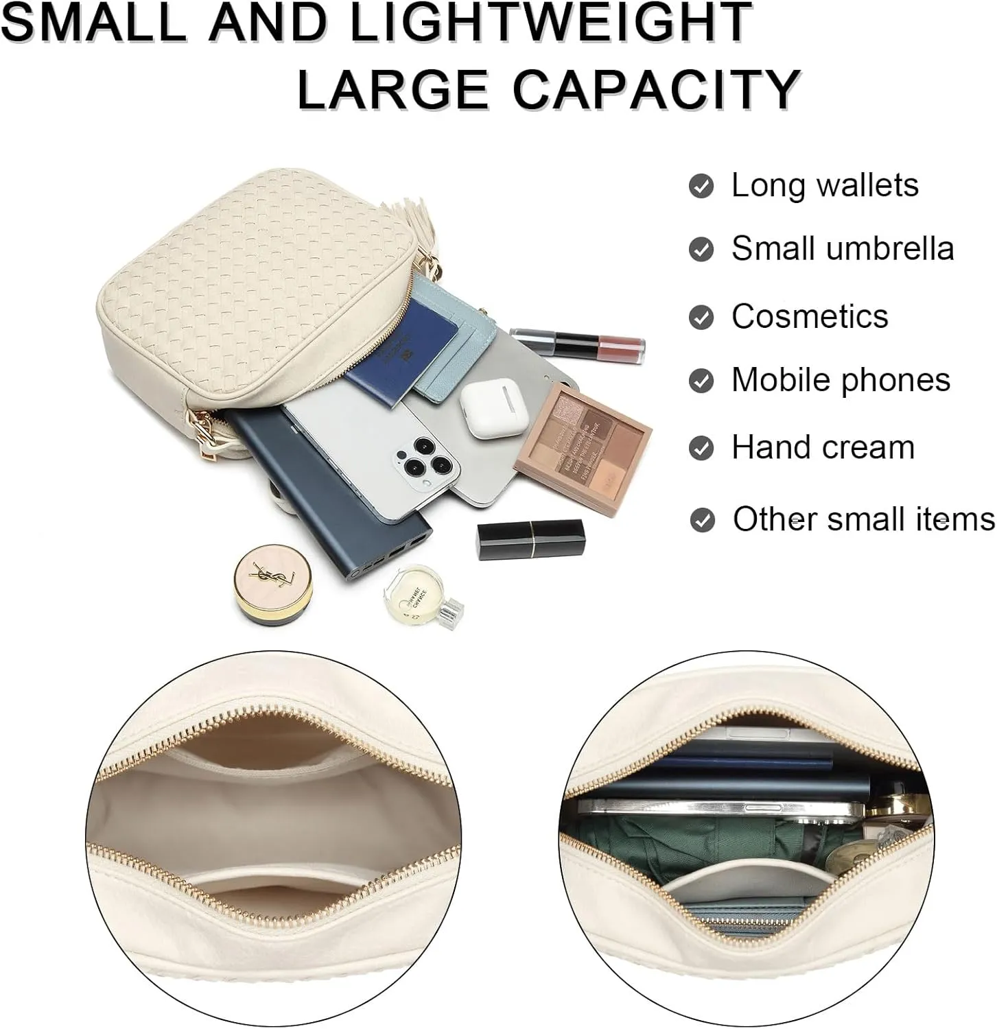 Small Crossbody Purses for Women Trendy Woven Cross Body Bag and Boho Purse,Soft Leather Handbags