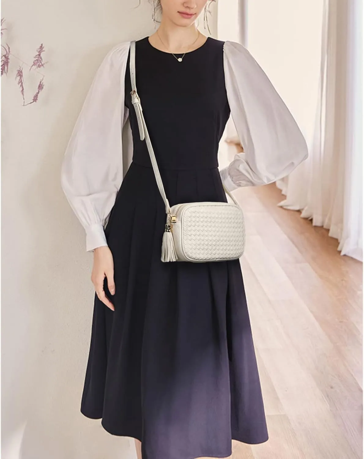 Small Crossbody Purses for Women Trendy Woven Cross Body Bag and Boho Purse,Soft Leather Handbags