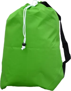 Small Laundry Bag with Drawstring, Carry Strap, Locking Closure, Color: Lime Green, Size: 22x28