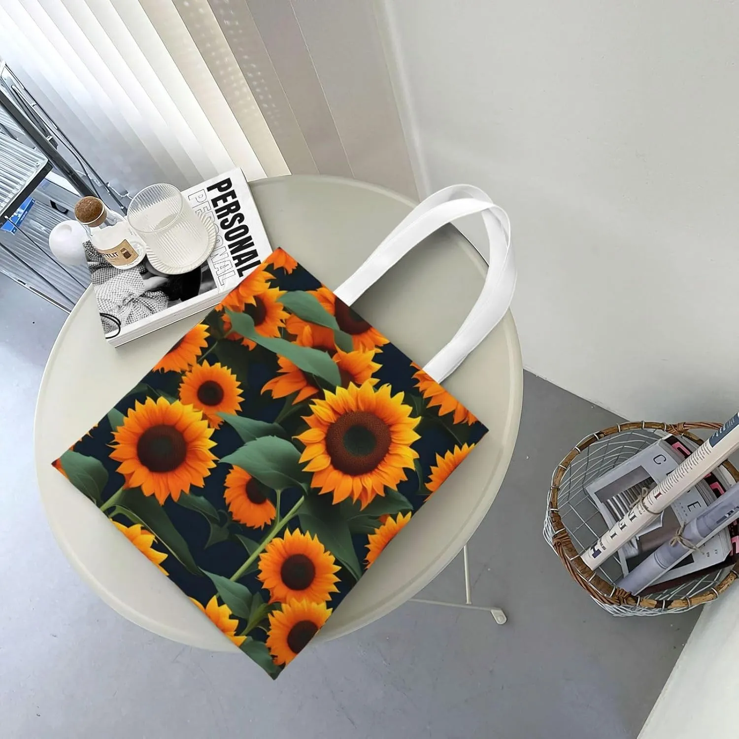 Soccer Ball On Grassy Canvas Aesthetic Tote Bag Unisex Beach Bag Shopping Bags Shoulder Bag Reusable Grocery Bags
