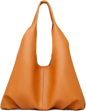 Soft Leather Women's Shoulder Bag, Stylish Minimalist Hobo Purse for Casual and Daily Use