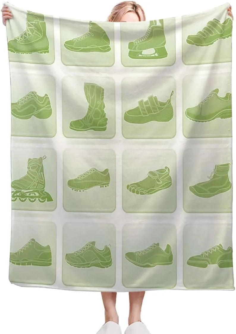 Sport Shoes Sneakers Soft Flannel Cozy Warm Lap Throw Blanket for Child Adults,Blanket Quilt Lovers Couch Bed 40x50 Inches