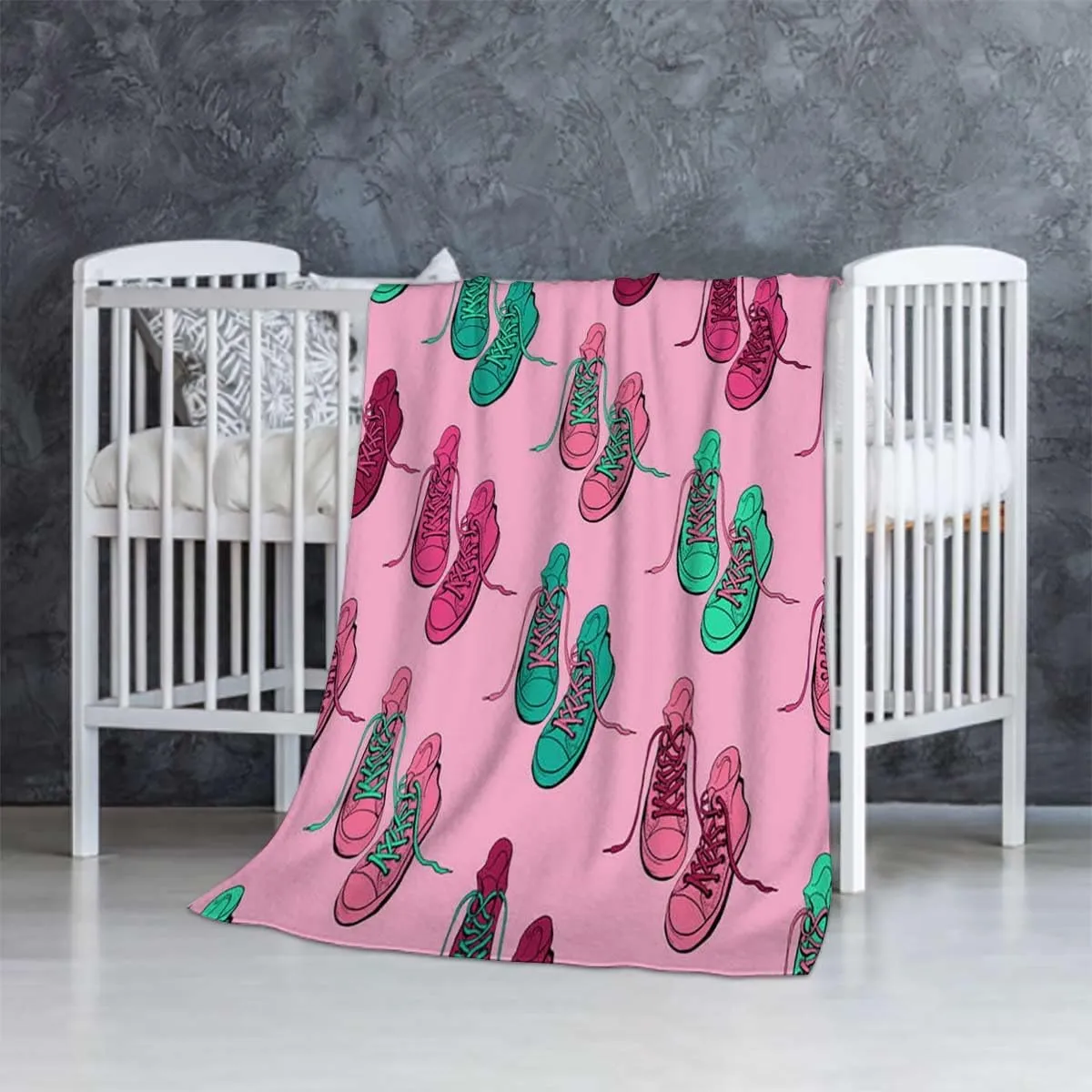 Sport Shoes Sneakers Soft Lap Blanket for Family Birthday Gift,Durable Sofa Blanket Cozy Noon Break Blanket for Office Home Car 70x80 Inches