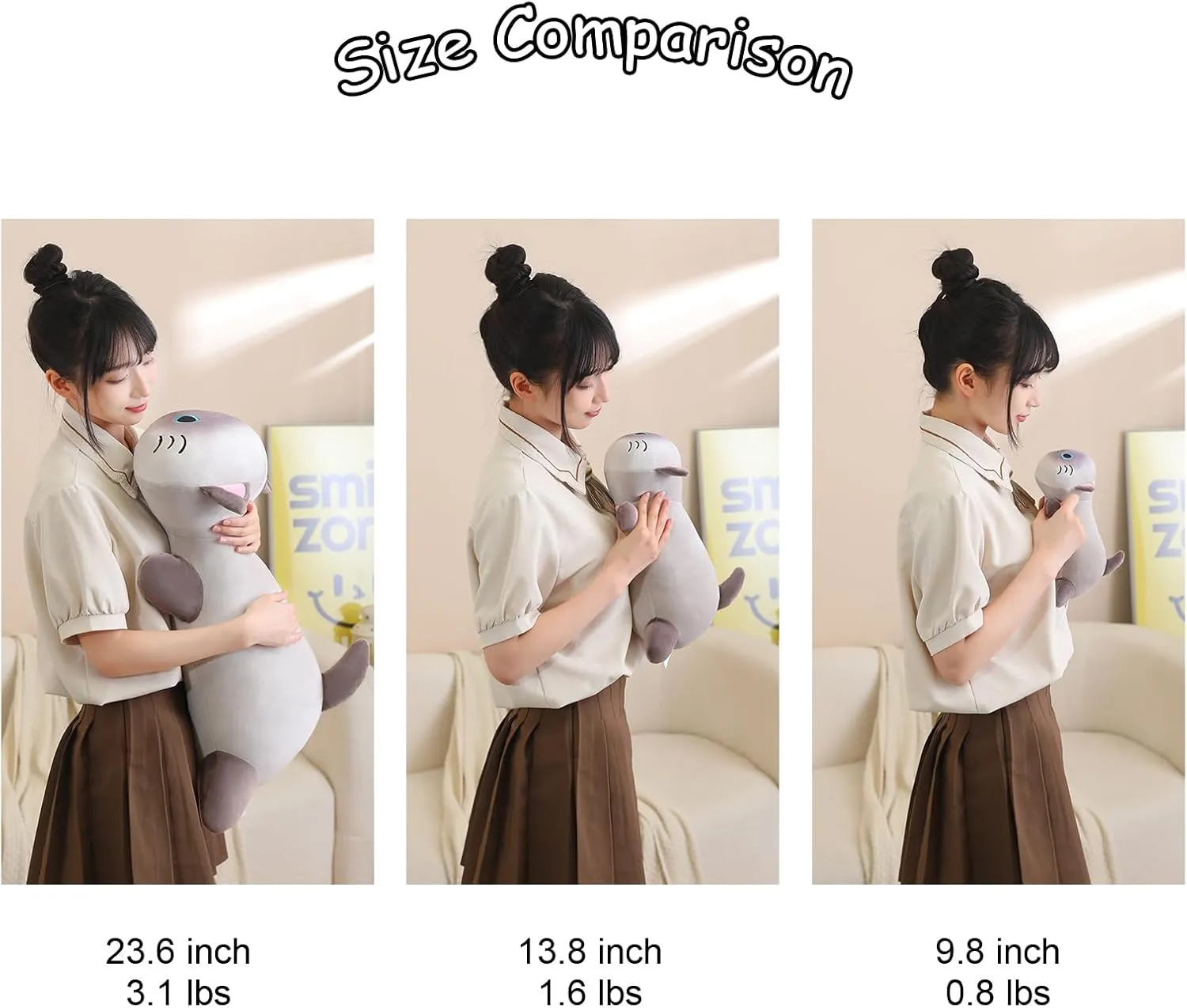 SQEQE Weighted Siamese Cat Plush, Weighted Siamese Cat Stuffed Animal, Cute Plushies Soft Pillow Toy Gift for Kids Adults 9.8 Inch, 0.8 Lbs