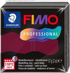 STAEDTLER Polymer Modelling Clay - FIMO Professional - Oven Bake Clay - Bordeaux, 57g - 1 Block, 8040-23