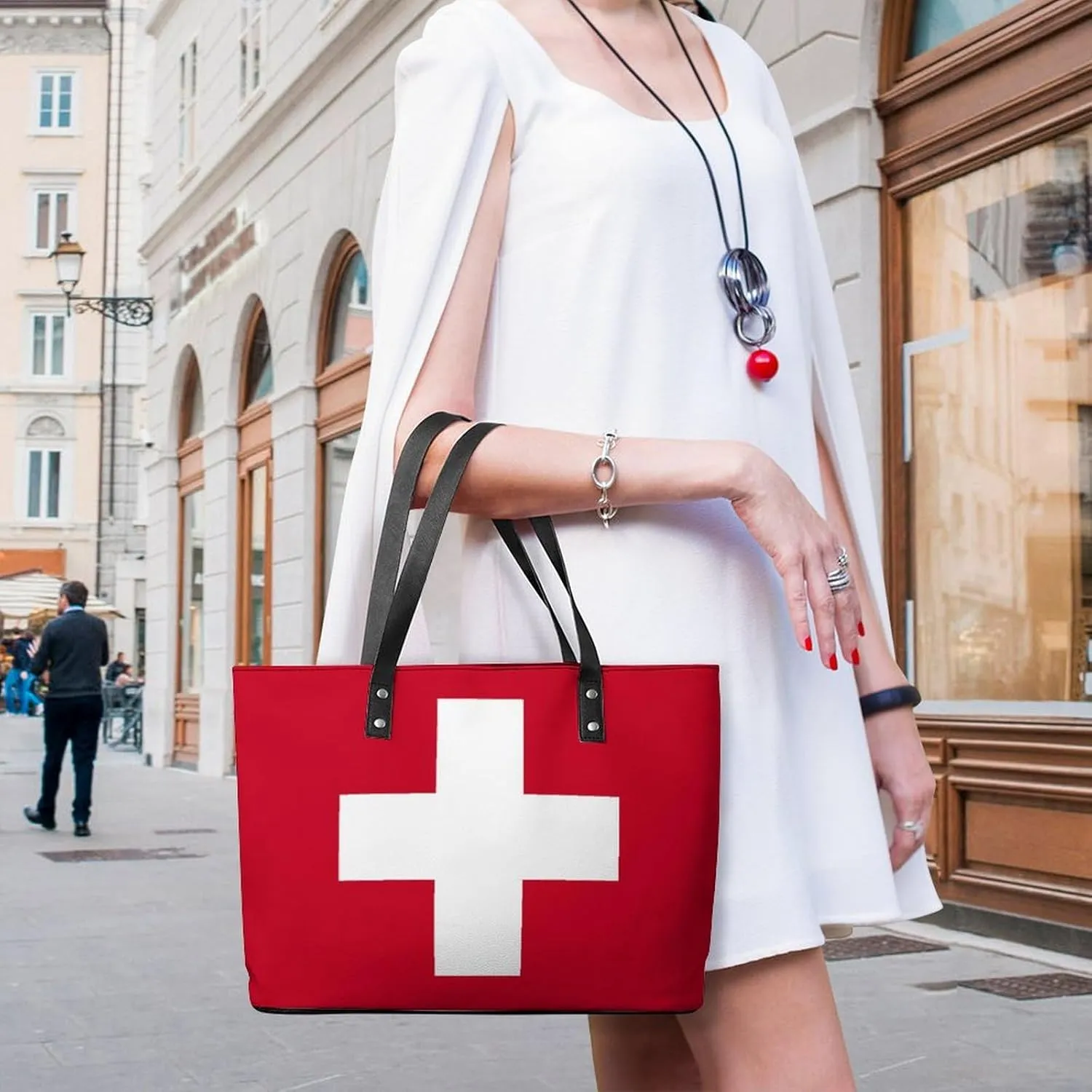 Stylish Yemen Flag Zipper Tote Bag for Women Large Capacity Leather Everyday Handbag