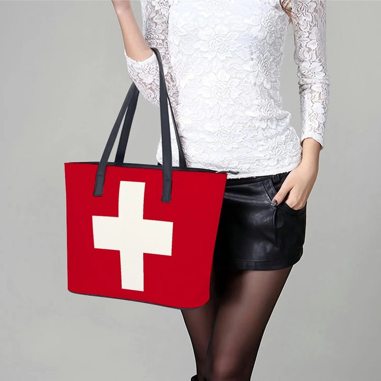 Stylish Yemen Flag Zipper Tote Bag for Women Large Capacity Leather Everyday Handbag