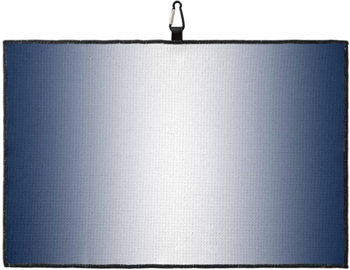 Teamery Golf Towel for Golf Bags, Navy Blue White Gradual Minimalist Artistic Style Golf Accessories for Men, Cooling Towels with Carabiner Clip, 24x16in Waffle Microfiber Yoga Towel for Gym
