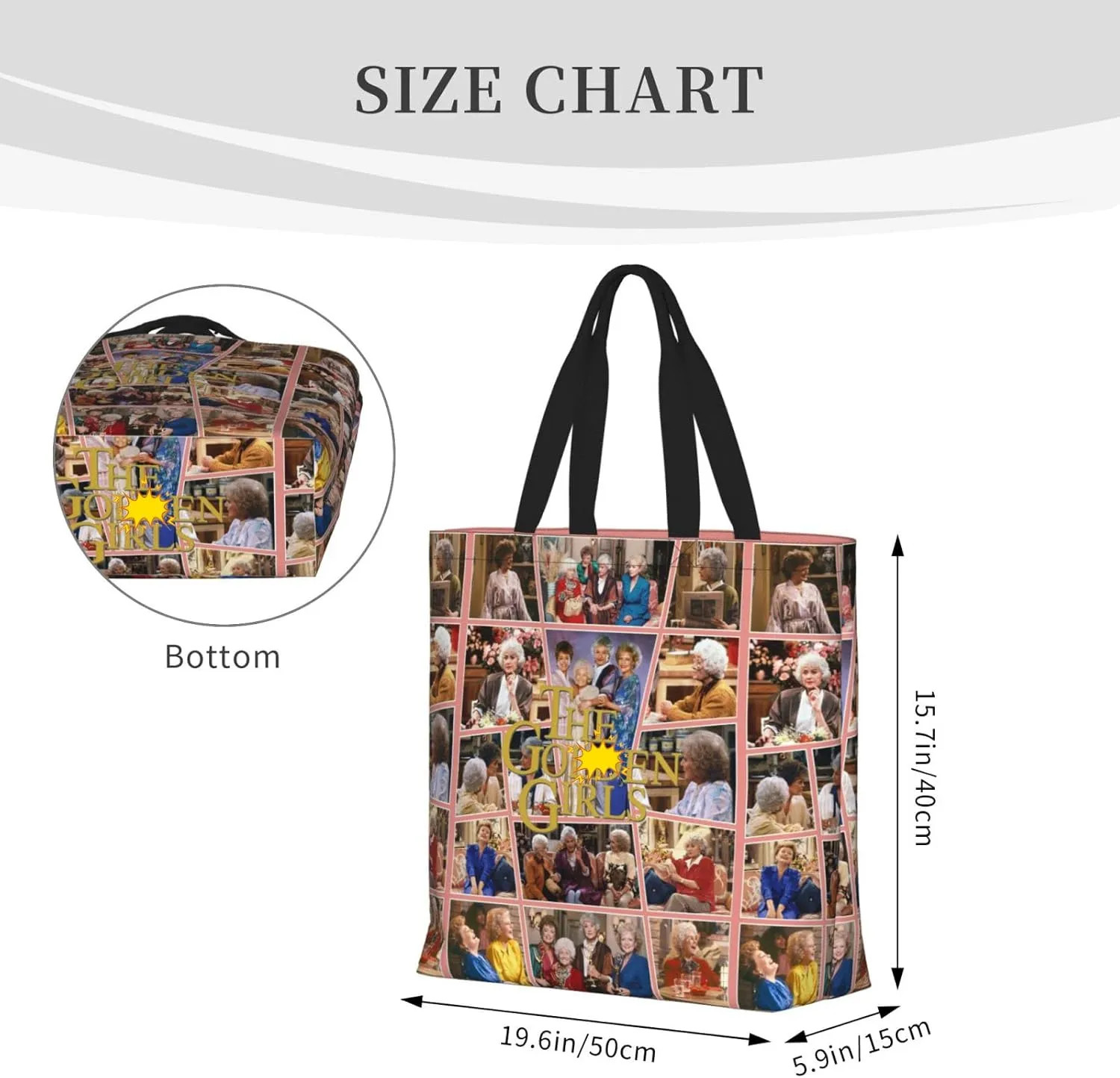 The Gold Girls Tote Bags Large Shopping Grocery Shoulder Bag Thank You for Being A Friend Friendship Gifts for Women Girls